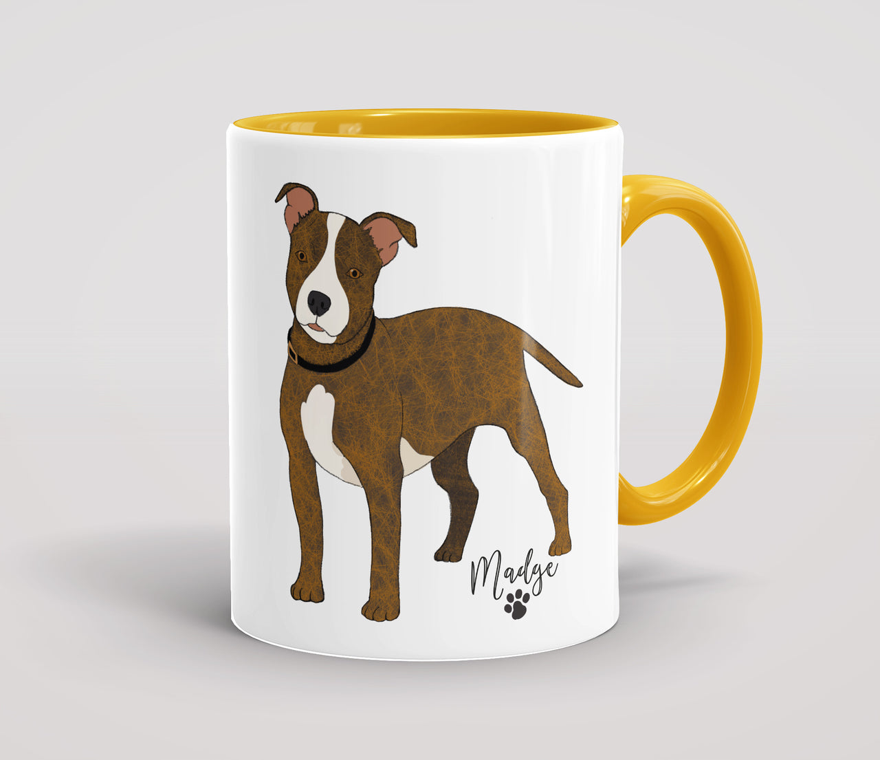 Personalised Brindle & White Staffordshire Bull Terrier - Mug