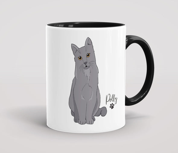 Personalised Grey Cat - Mug