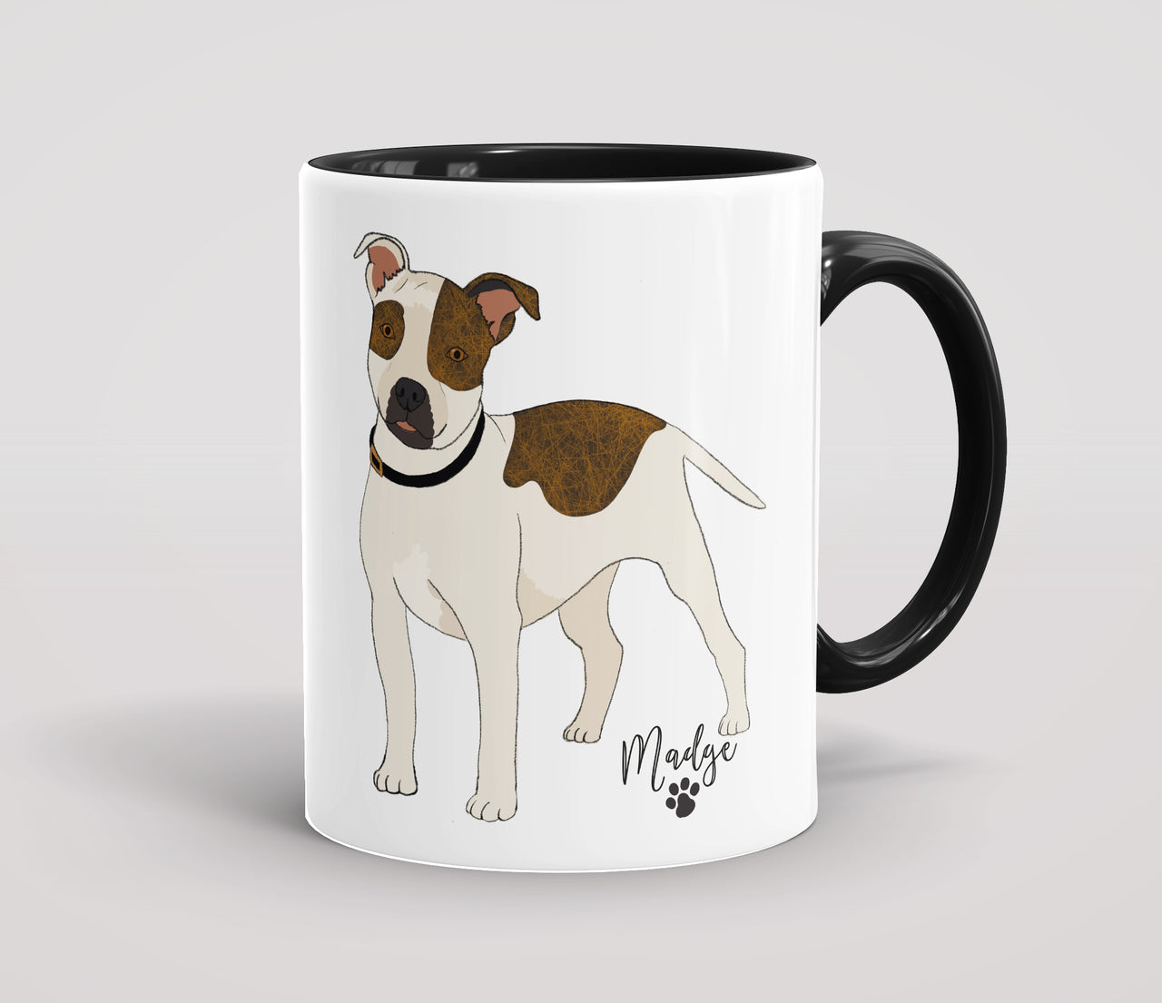 Personalised White & Brindle Staffordshire Bull Terrier - Mug