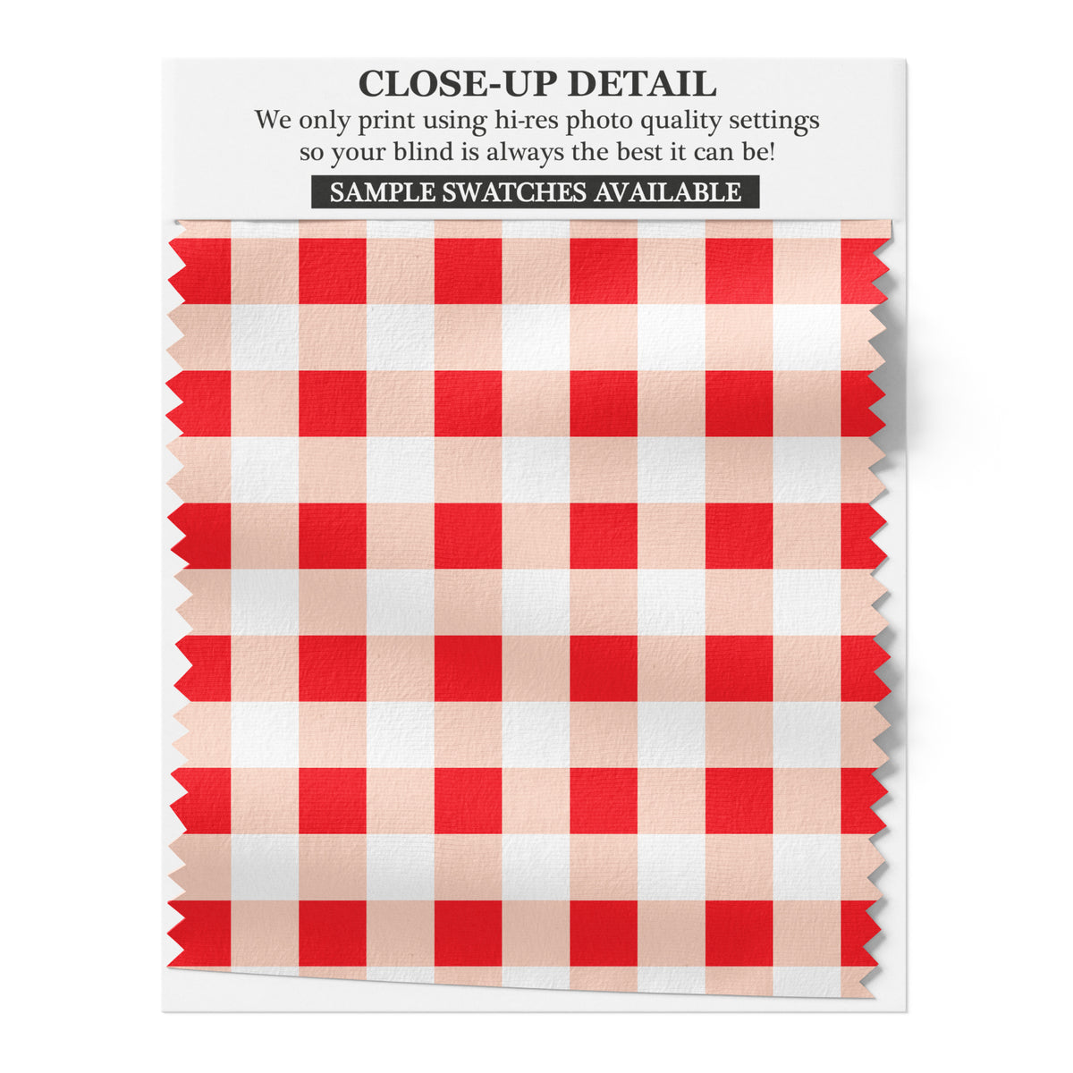 Red & White Gingham Roller Blind [071a]