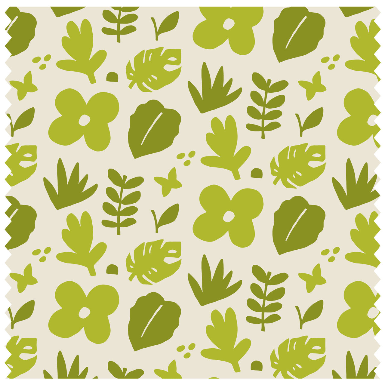 Cutout Block Leaf Green Roller Blind [1076]