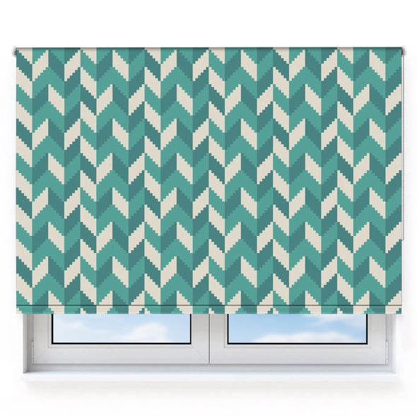 Bitmap Vees Turquoise Roller Blind [1107]