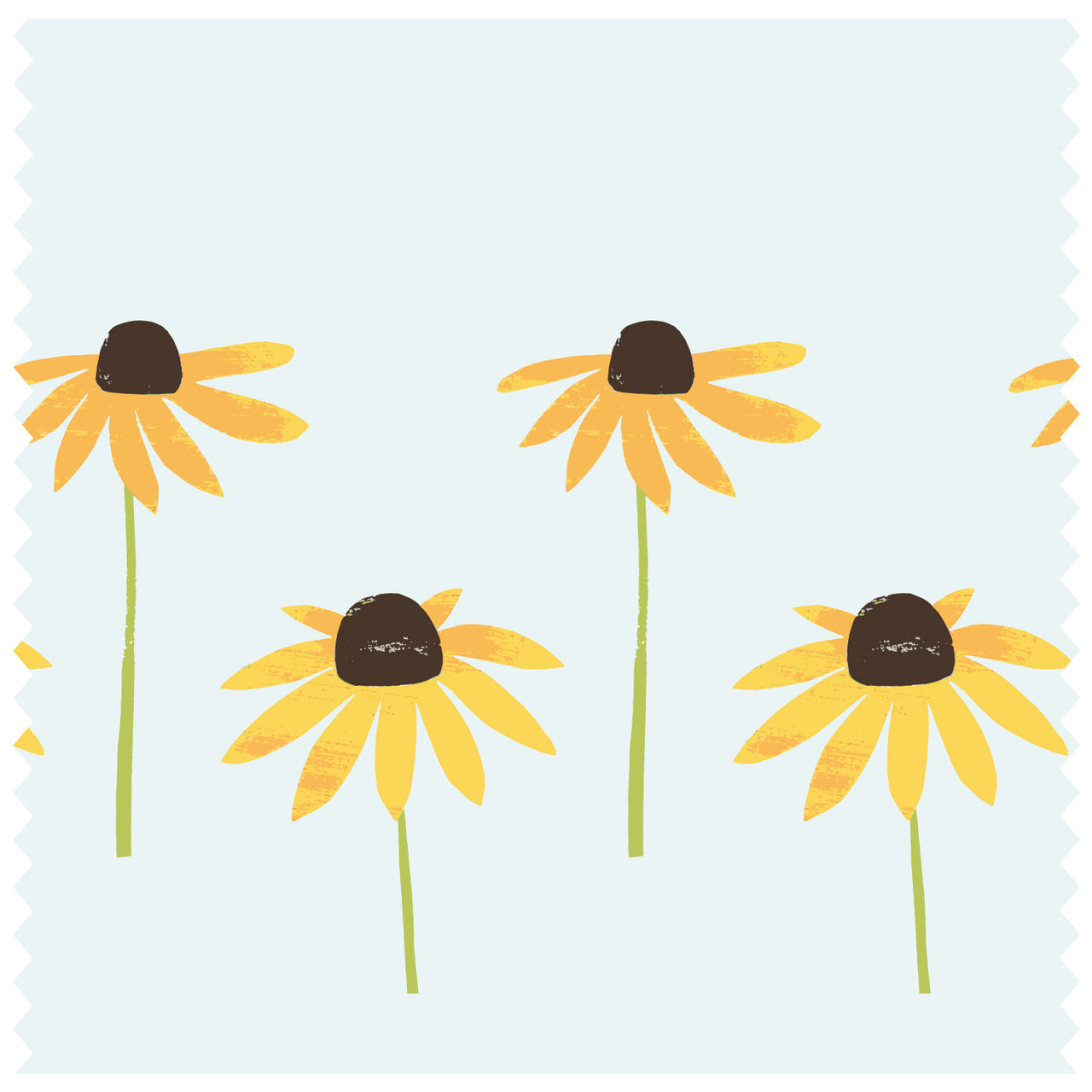 Black Eyed Susan Large Blue Stripe Roller Blind [111]