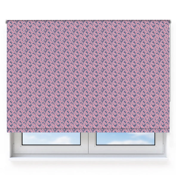 Blossom Flowers Small Pink Grey Roller Blind [128]