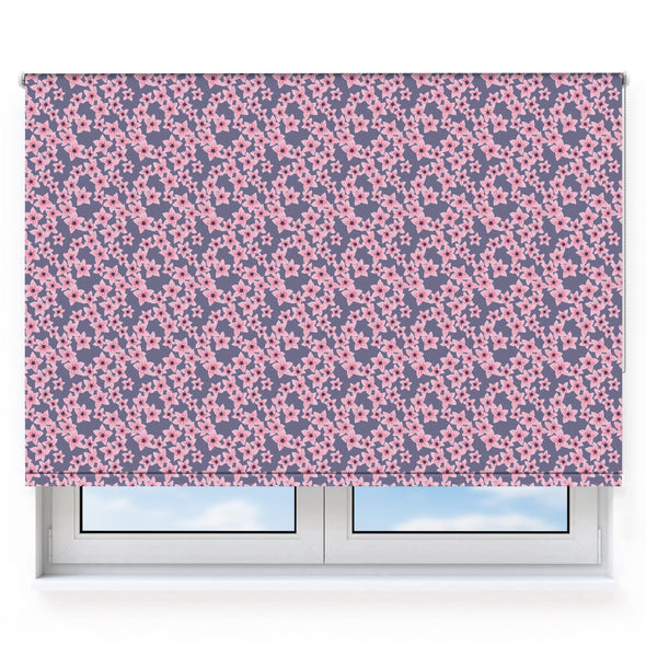 Blossom Flowers Lark Pink Grey Roller Blind [130]