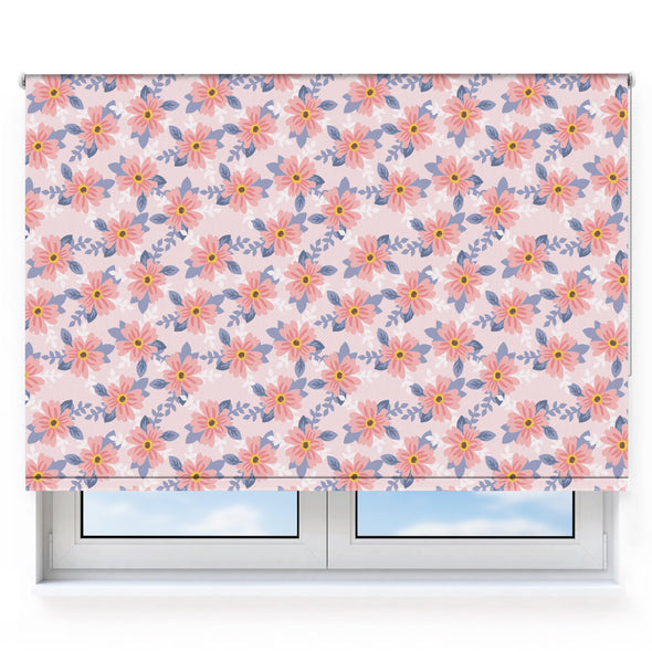 Blossom & Leaves Large Pink Roller Blind [131]