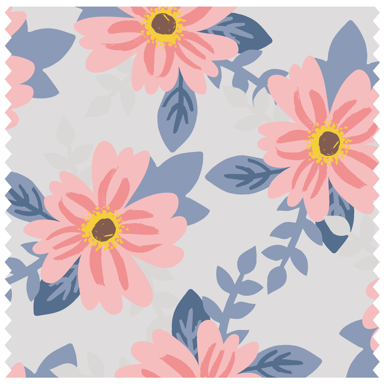 Blossom & Leaves Large Grey Roller Blind [132]