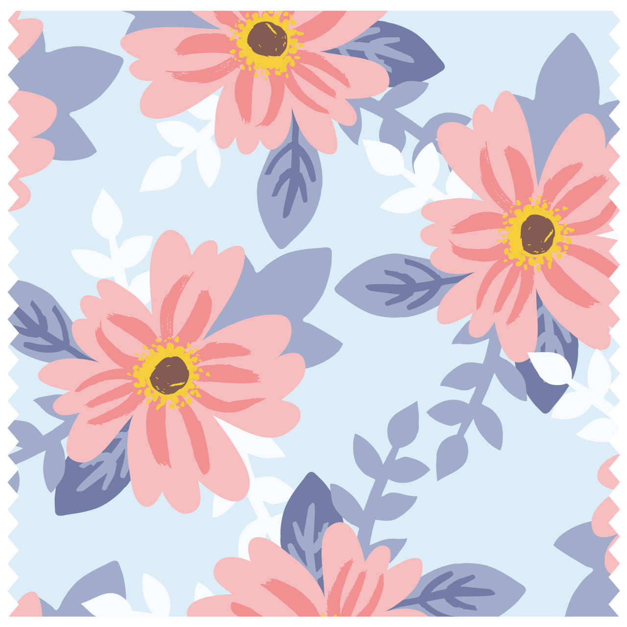 Blossom & Leaves Large Blue Roller Blind [133]