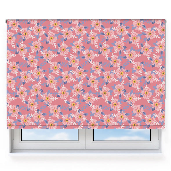 Blossom & Leaves Large Pink Roller Blind [135]