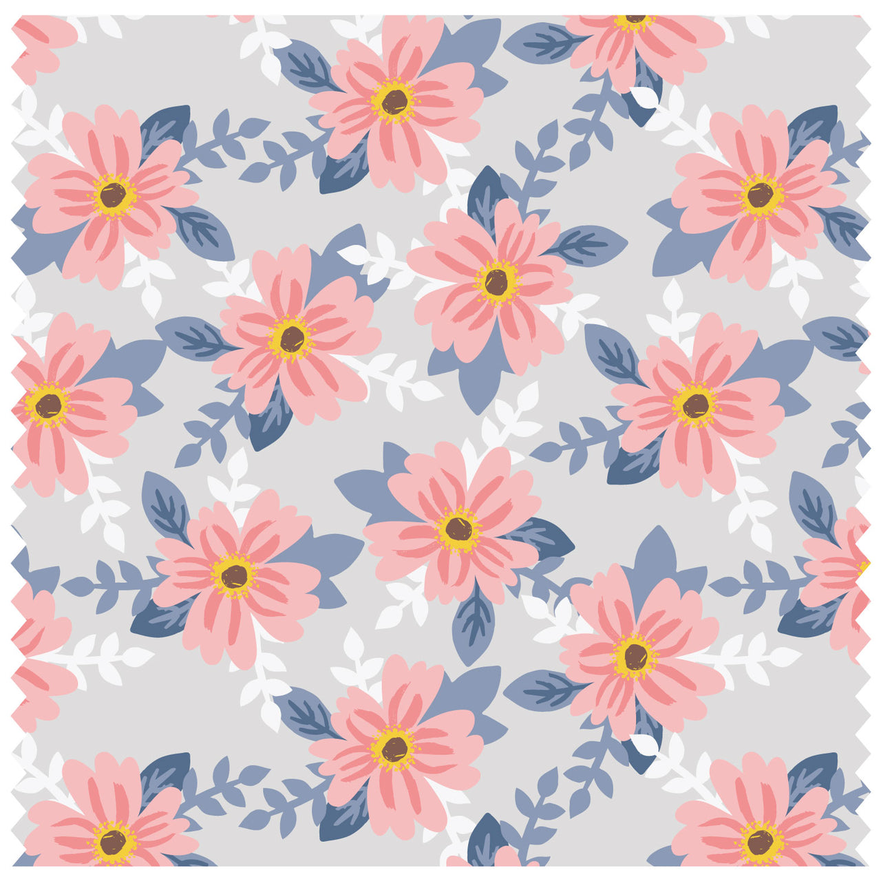 Blossom & Leaves Small Grey Roller Blind [140]