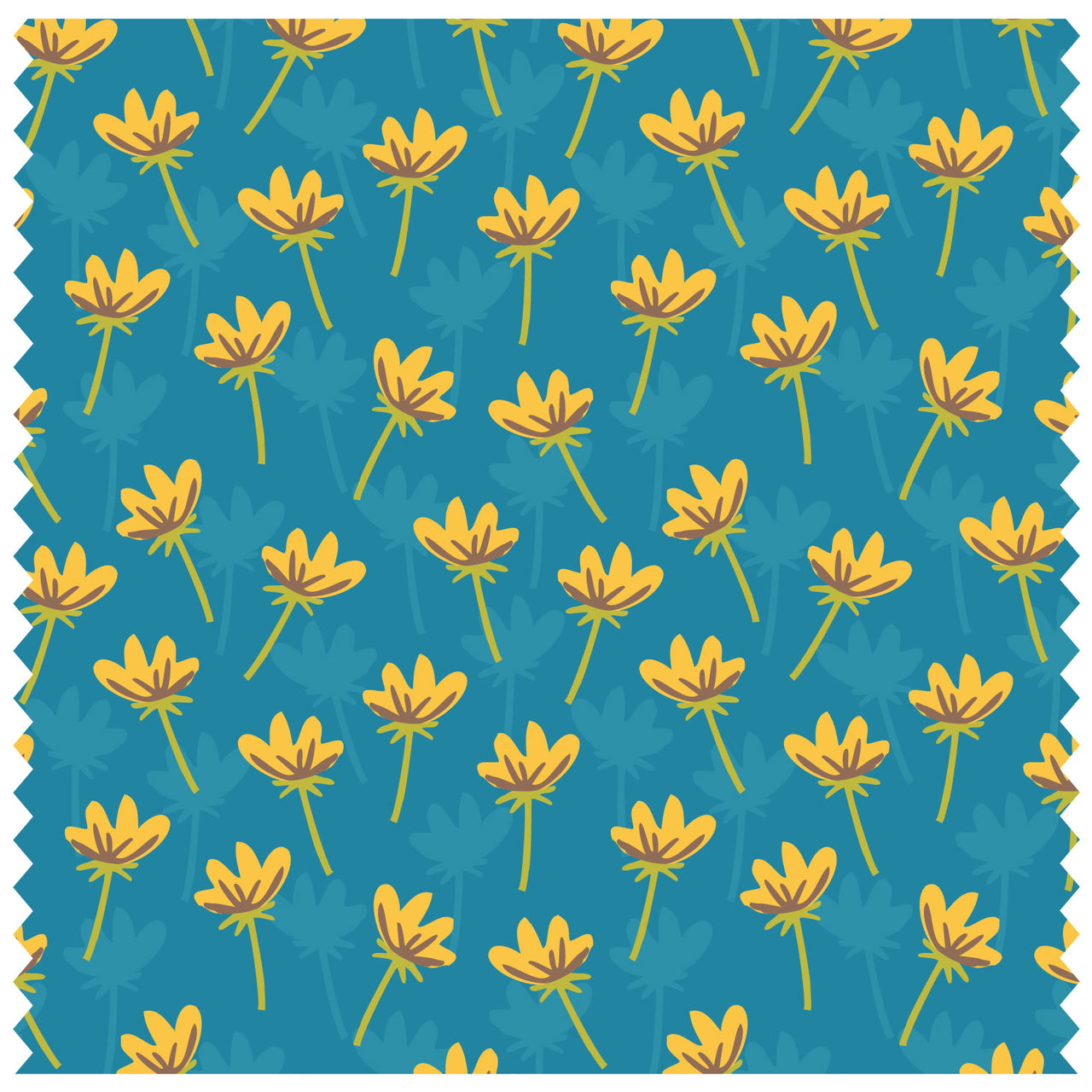 Buttercups Teal Roller Blind [142]