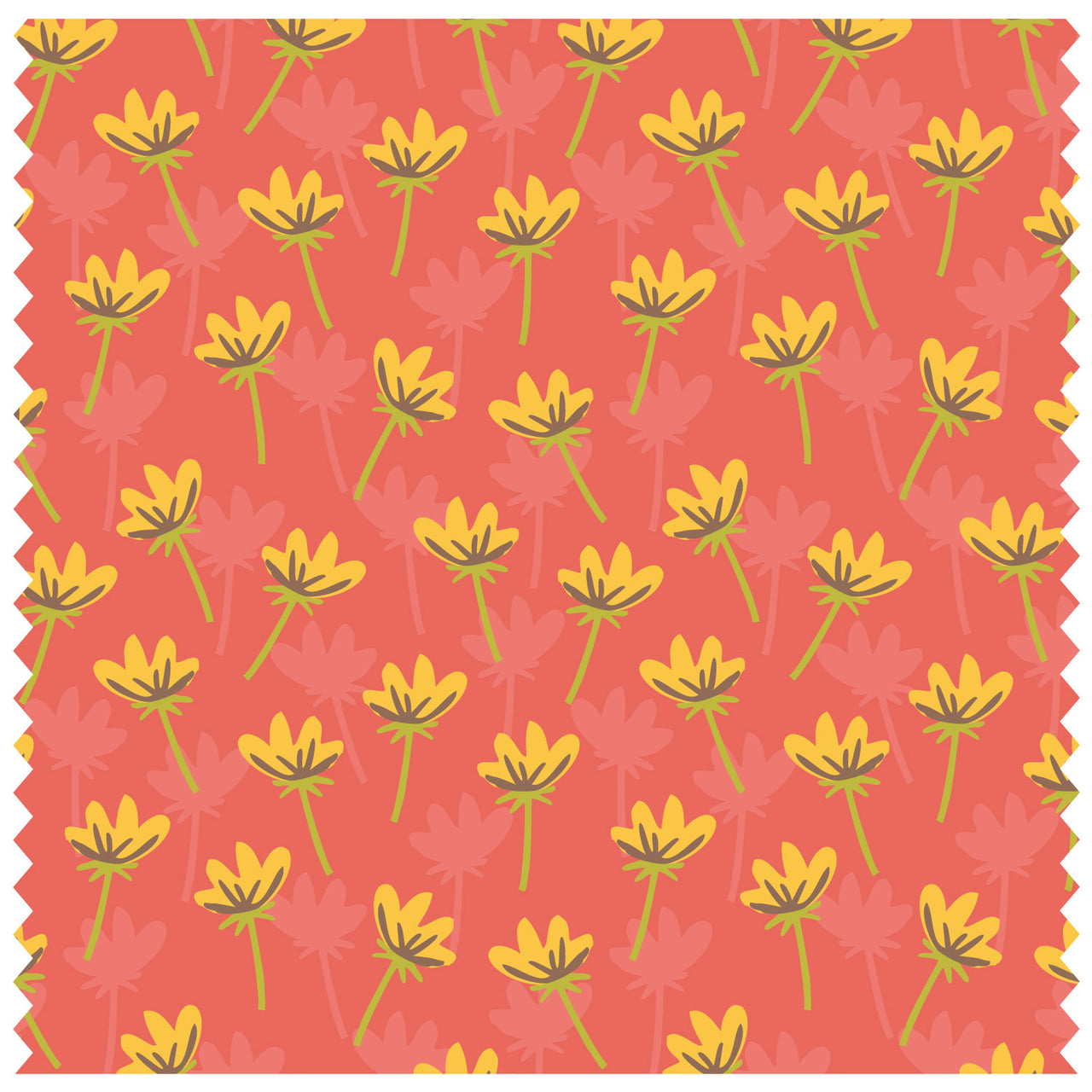 Buttercups Red Roller Blind [143]