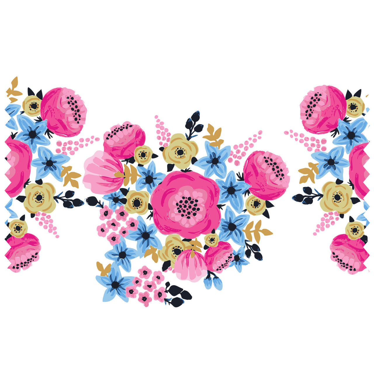Floral Bouquet Stripe Roller Blind [153]