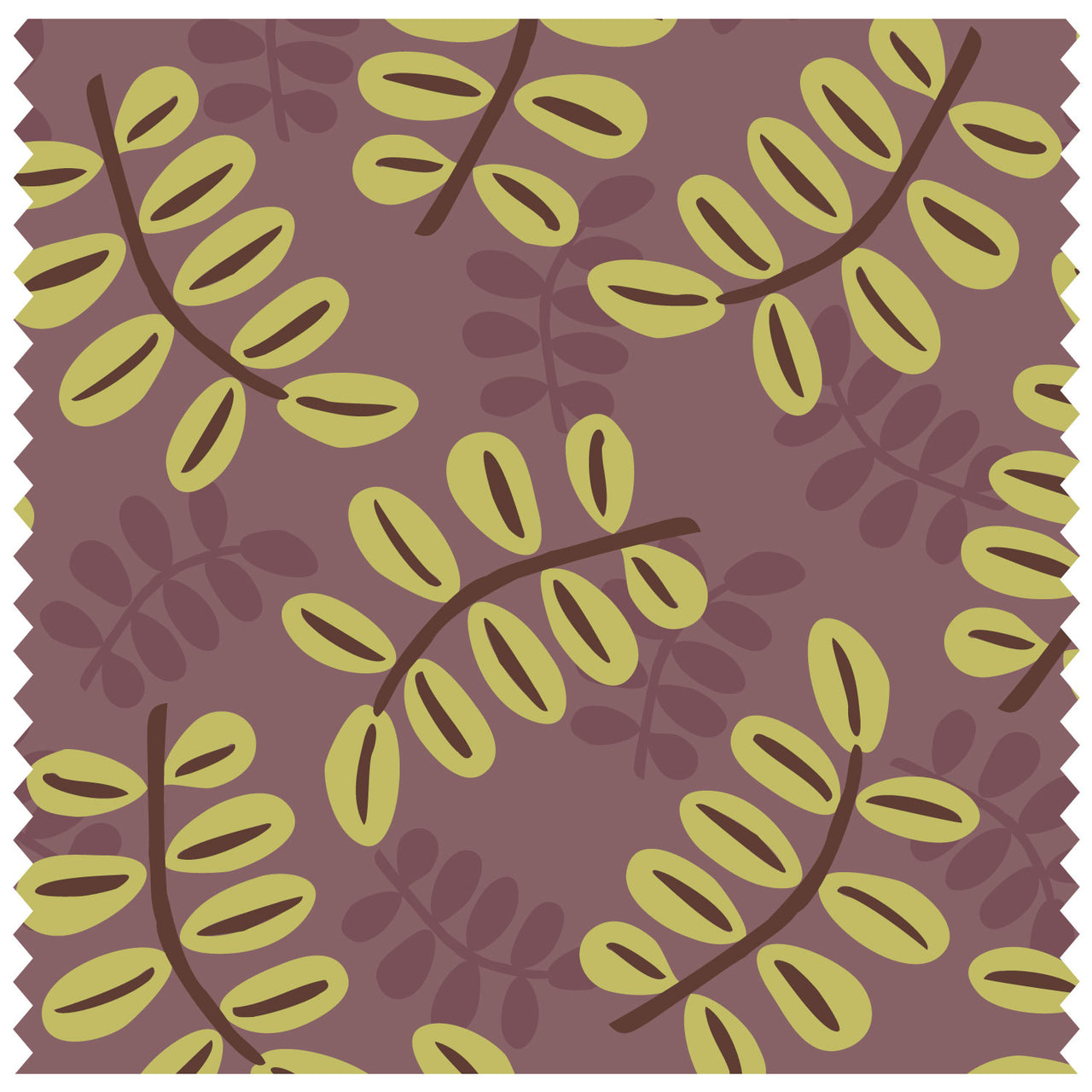 Painted Leaves Large Brown Roller Blind [155]