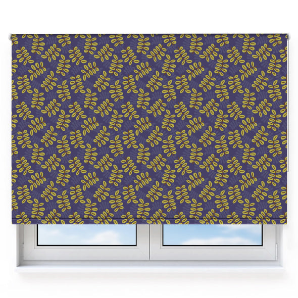 Painted Leaves Large Purple Roller Blind [158]