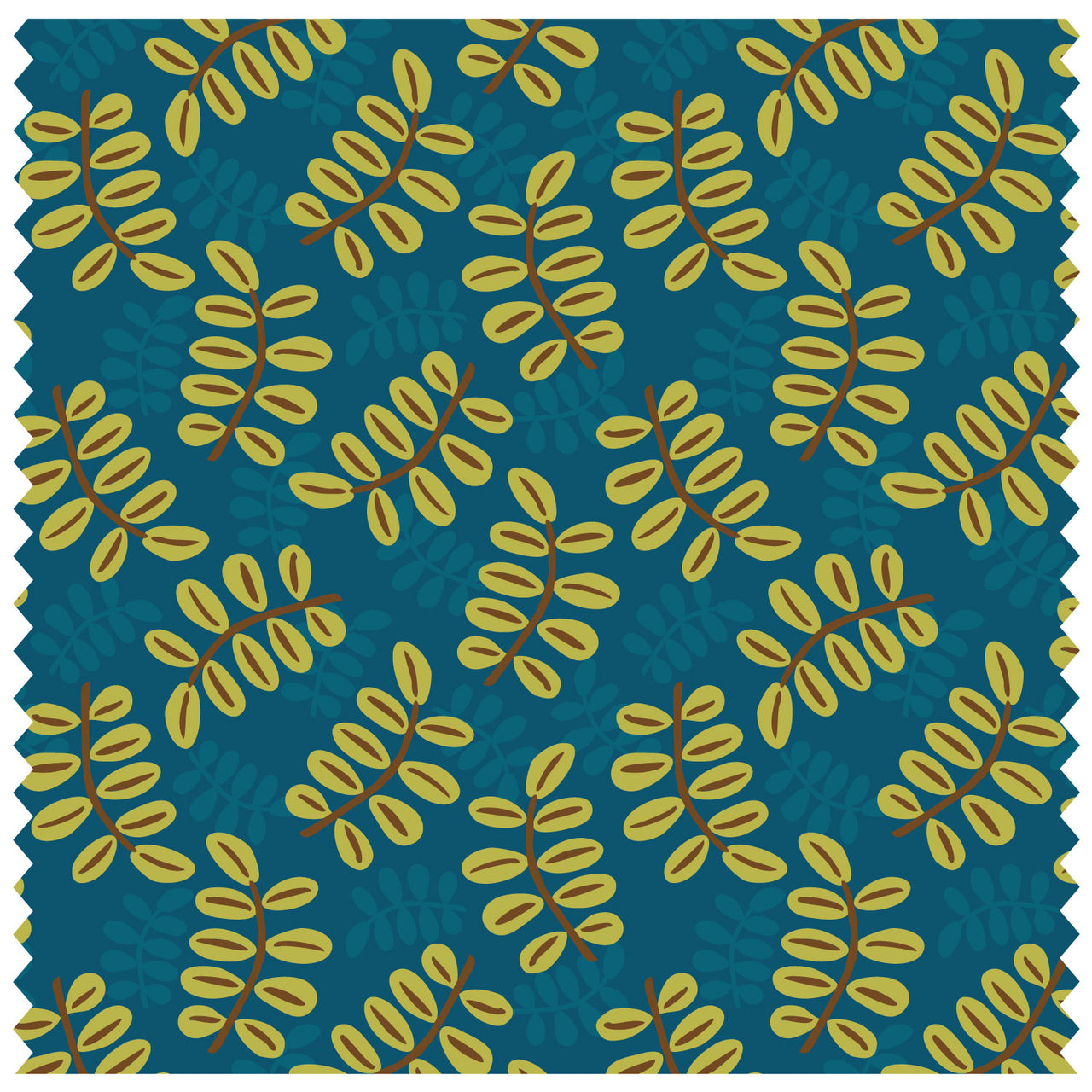 Painted Leaves Small Teal Roller Blind [161]