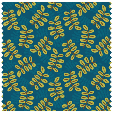 Painted Leaves Small Teal Roller Blind [161]