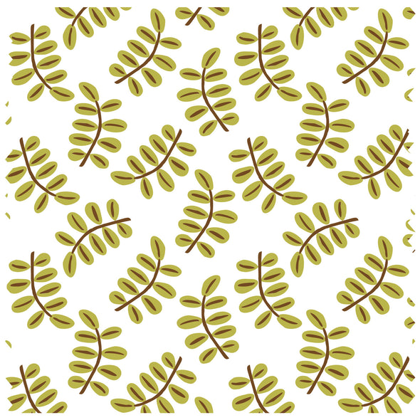 Painted Leaves Small White Roller Blind [162]