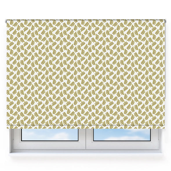 Painted Leaves Small White Roller Blind [162]