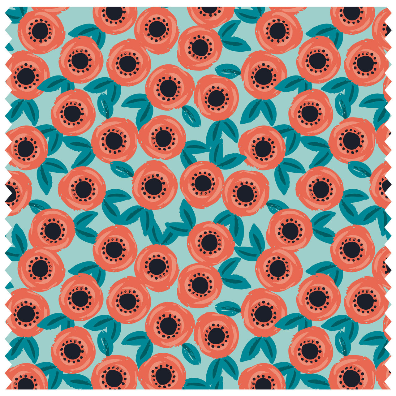 Roses Coral & Green Roller Blind [169]
