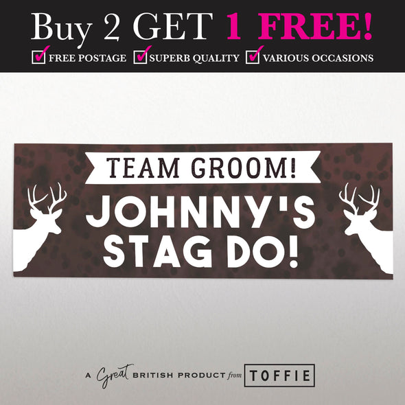 Personalised Party Banner - Team Groom Stag Do