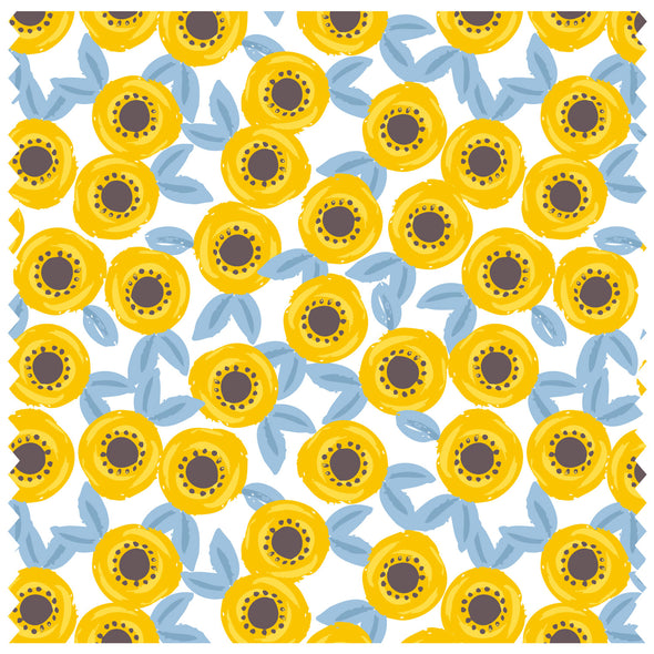 Roses Yellow & Blue Roller Blind [172]