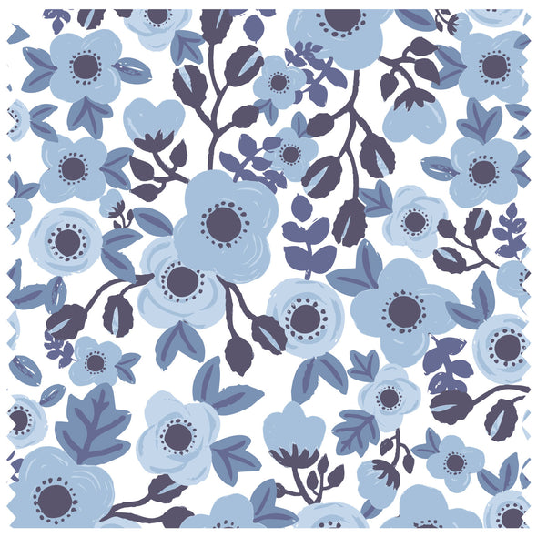 Poppies & Roses Blue Roller Blind [173]