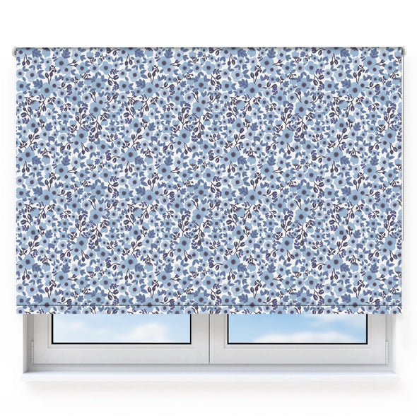 Poppies & Roses Blue Roller Blind [173]