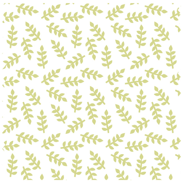 Scattered Leaves Green on White Roller Blind [187]