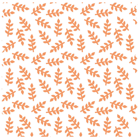 Scattered Leaves Orange on White Roller Blind [189]