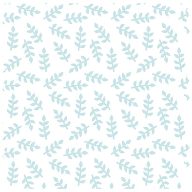 Scattered Leaves Turquoise on White Roller Blind [193]