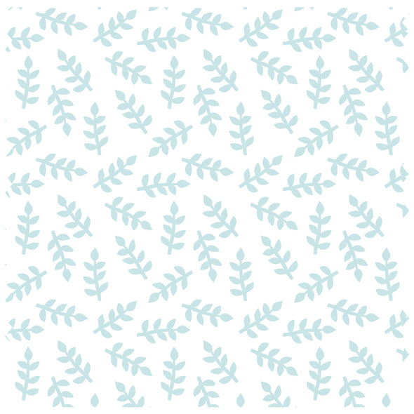 Scattered Leaves Turquoise on White Roller Blind [193]