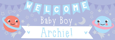 Personalised Party Banner - Welcome Baby Boy