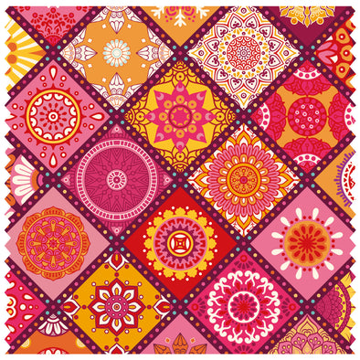 Boho Reds Pattern, Moroccan Tiles Roller Blind [200]