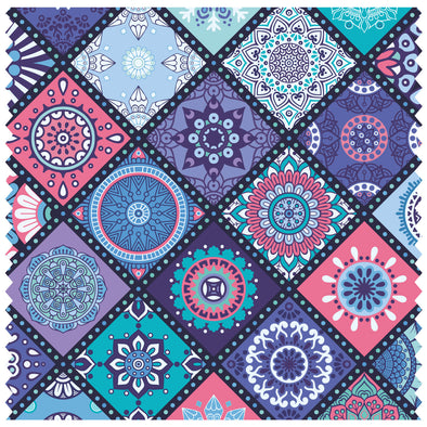 Boho Purples Pattern, Moroccan Tiles Roller Blind [201]