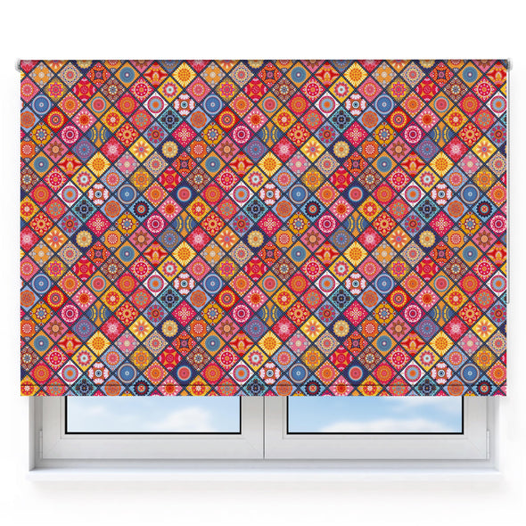 Boho Primary Pattern, Moroccan Tiles Roller Blind [202]
