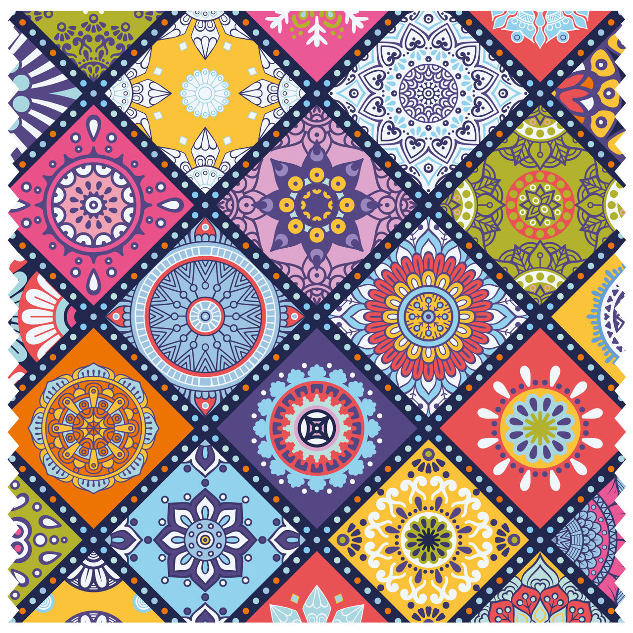 Boho Colourful 2 Pattern, Moroccan Tiles Roller Blind [204]
