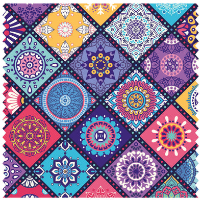 Boho Colourful 3 Pattern, Moroccan Tiles Roller Blind [205]