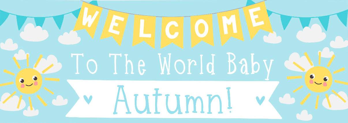 Personalised Party Banner - Welcome to the World Sunshine