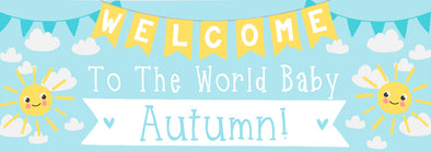 Personalised Party Banner - Welcome to the World Sunshine