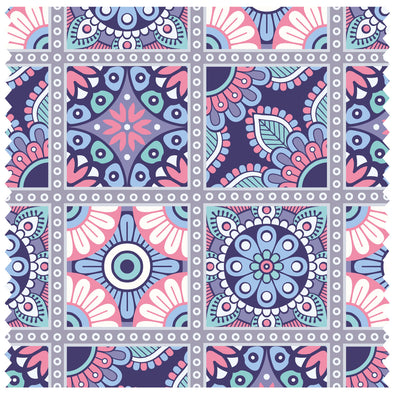 Boho Eyes Purples Pattern, Moroccan Tiles Roller Blind [210]