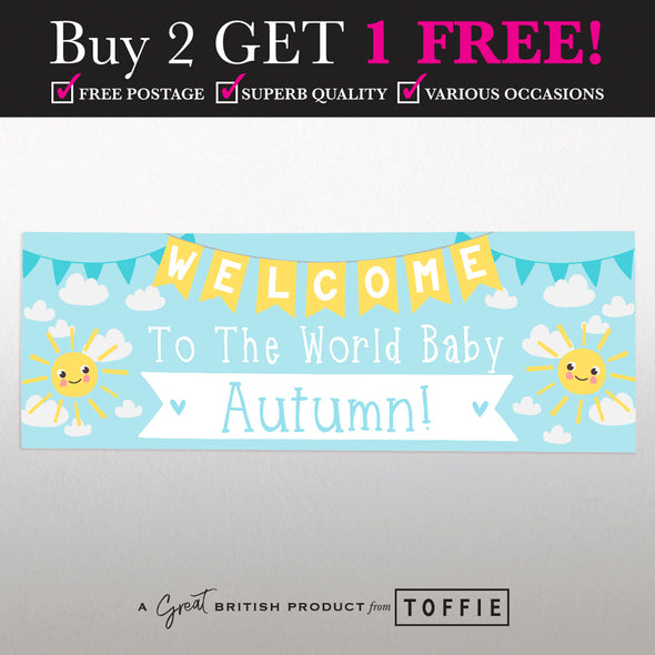 Personalised Party Banner - Welcome to the World Sunshine