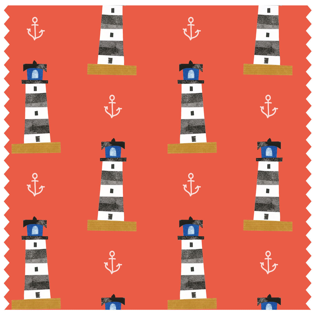 Black Lighthouse Red Roller Blind [225]
