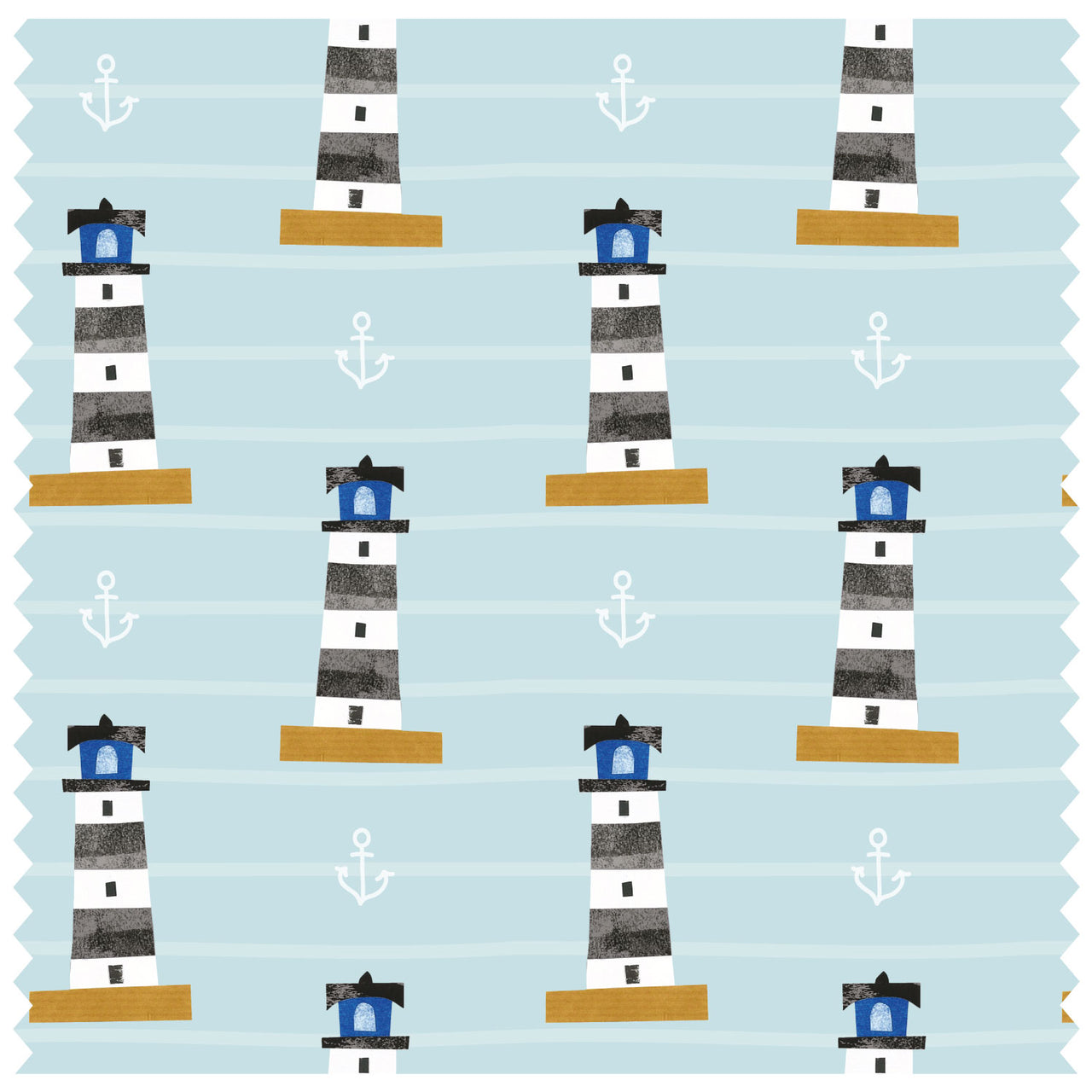 Black Lighthouse Blue Stripes Roller Blind [226]