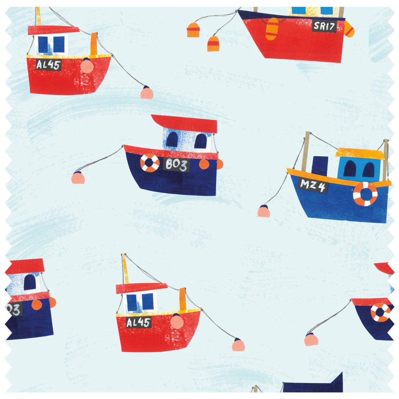 Fishing Boats Background Roller Blind [233]
