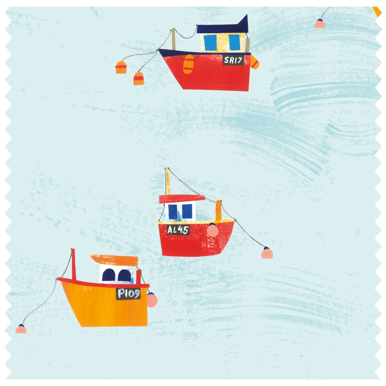 Fishing Boats Background Roller Blind [234]