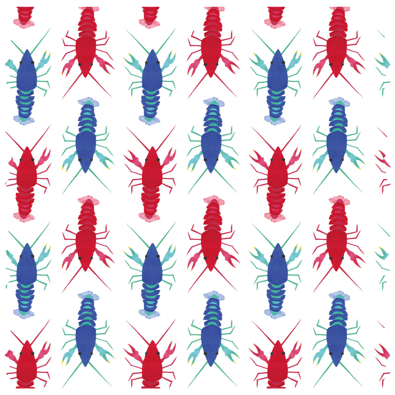 Kray Fish Red & Blue White Roller Blind [235]