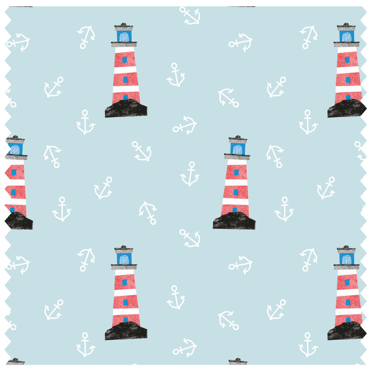 Red Lighthouse Blue Roller Blind [245]