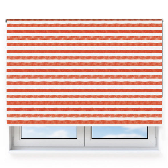 Red & White Stripes Roller Blind [251]