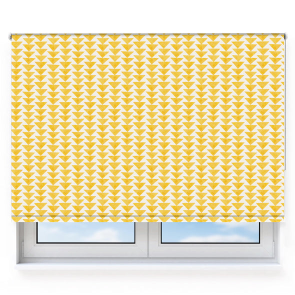 Collaged Triangles Yellow Roller Blind [272]